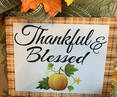 Thankful and Blessed Fall Swag for Front Door - image2